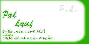 pal lauf business card